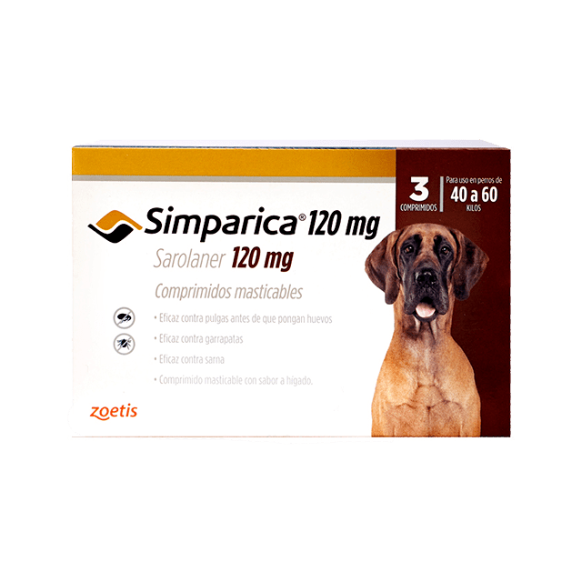 Simparica 40-60Kg x3 120Mg Simparica 40-60 Kgs X 3 Comprimidos - Imagen 1